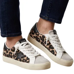 Steve Madden Fashion Sneakers Leopard Print‎ Star Suede Multi Color Size 5 thumbnail 1