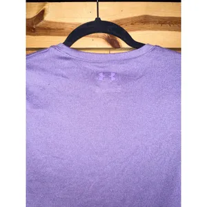 Under Armour Womens Small Purple HeatGear Fitted Short Sleeve Athletic Shirt Gym thumbnail 9
