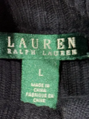 FINAL PRICE Lauren Ralph Lauren Black and Metallic Gold Striped Turtleneck thumbnail 3