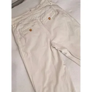 Anthropologie Cream Wide Leg Pants Womens US 0 High Rise Cotton Stretch Trouser thumbnail 9