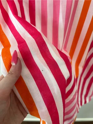 Beach Riot Alexa Stripe Lightweight Cotton Button Down Sunset Size S/M thumbnail 6