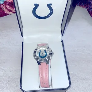 New Indinapolis colts pink watch adjustable with crystal face points thumbnail 1