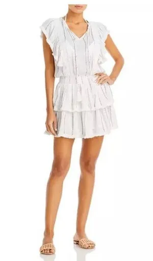 Surf Gypsy NWT Fringe Trim Ruffled Swim Cover Up - Large thumbnail 1