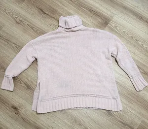 Aerie‎ Chenille Oversized Turtleneck Sweater Womens XS Blush Pink Soft Knit thumbnail 1