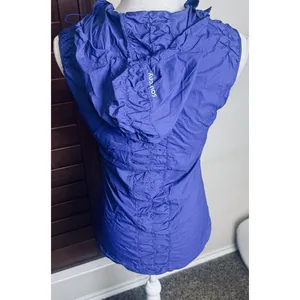 SAUCONY purple running vest hooded full zip lightweight packable nylon‎ sz S thumbnail 4
