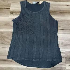 Harley Davidson Grey Flag Tank Top Women’s Large thumbnail 1