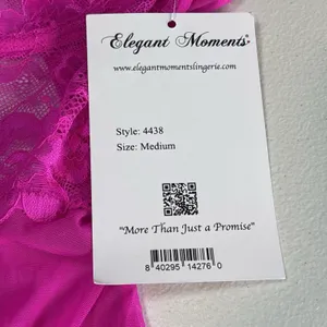 Elegant Moments Lace Adult Women Lingerie Babydoll Style 4438 size Medium Pink thumbnail 5