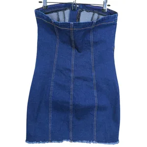 Superdown Womens Strapless Denim Mini Dress Size M Blue Western Cowgirl Concert thumbnail 3
