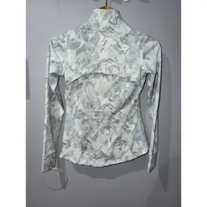 Full Zip Mock Neck Jacket, Size 4 Jasmine White Multi J thumbnail 6