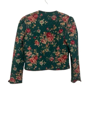 Vintage Vera Bradley Greenbriar Quilted Floral Cotton Crop Jacket Size L thumbnail 2