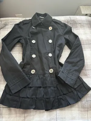 SOLD ON POSHAMRK!! Black Double-Breasted Express Peacoat thumbnail 1