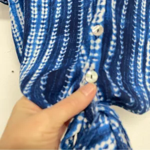 Show Me Your Mumu Blue Tie Dye Flutter Sleeve Button Down Blouse Womens S Casual thumbnail 5