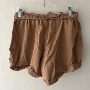Aerie Adorable Khaki‎ Brown Soft Stretchy Waist Tie Front Shorts thumbnail 4