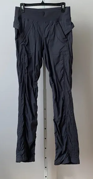 Lululemon Size 6 Charcoal Grey Studio Pant Ruched Leg Cargo Athletic Trousers thumbnail 1
