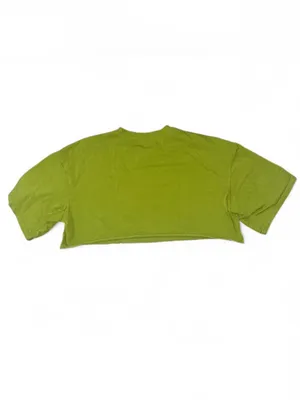 SHEIN Olive Green 'Dump Him' Cropped Graphic Tee thumbnail 4