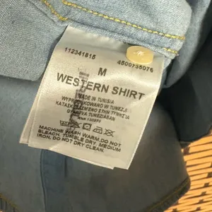 Lee Shiny Denim Pearl Snap Button Down Shirt Size Medium‎ thumbnail 6