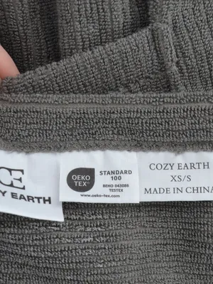 Cozy Earth Ribbed Terry Bath Wrap Charcoal XS/S thumbnail 5