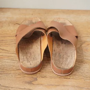 Kork-Ease Women's Size 9M Brown Leather Criss Cross Slide Sandals Casual Comfort thumbnail 3