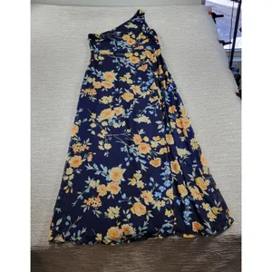 Lulus Elegant Admiration Maxi One Shoulder Dress XL Navy Floral Wedding Guest thumbnail 16