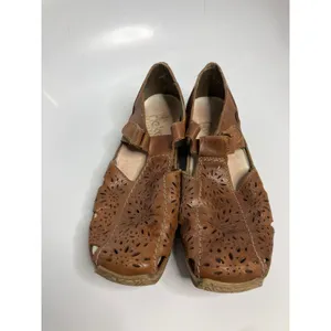 Rieker Antistress Mary Jane Sandals Womens 39 Brown Leather Perforated Good Flat thumbnail 2
