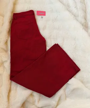 Edikted Deep Red Low -Waist Jeans thumbnail 1