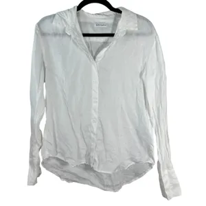 Reformation Long Sleeve White Linen Button Blouse Size XS thumbnail 4