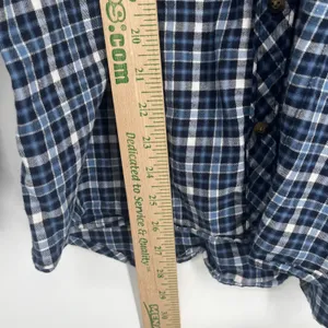 Eddie Bauer Blue White Plaid Flannel Button Down Shirt Womens XL Long Sleeve thumbnail 6