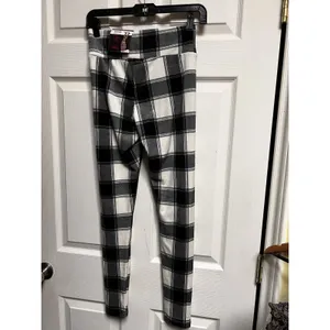 No‎ Boundaries Black White Plaid High Rise Leggings Juniors Size S 3-5 NWT thumbnail 3