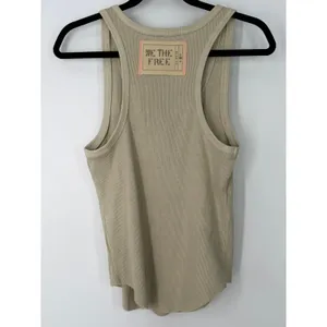 Free People L tank top Great Expectations ribbed knit embroidered cross stich thumbnail 6