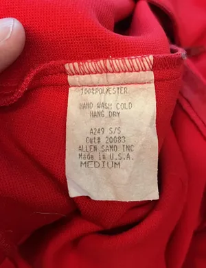 Allen Samo Pants Womens Medium Red High Waist Tapered Leg Slit Hem Zip USA thumbnail 9