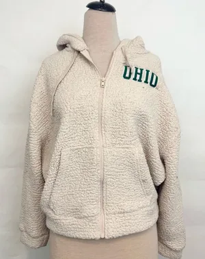 Victoria’s Secret PINK Sherpa Ohio University Sherpa Zip up hoodie sweater med thumbnail 1