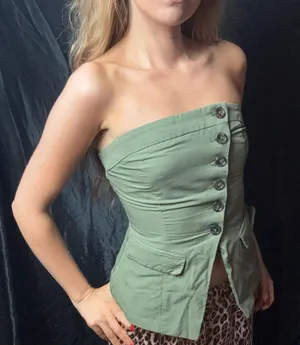 Vintage Y2K army tube top thumbnail 1