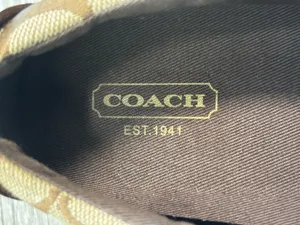Coach Barrett sneakers in a signature khaki and brown canvas thumbnail 5