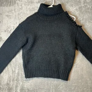 Astr The Label‎ Sz Small Lynn Embellished Cold Shoulder Turtleneck Sweater New thumbnail 2