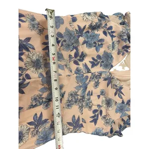 Tommy Hilfiger Pink Blue Floral Sheer Overlay Midi Dress Flutter Sleeve V-neck 6 thumbnail 15