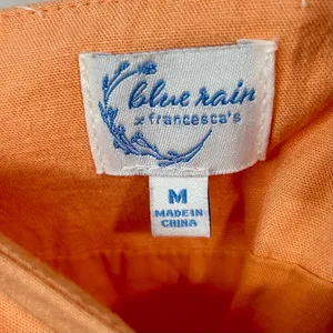 Blue Rain X Francesca’s Women’s Linen Blend Button Detail Mini Skirt Orange Med thumbnail 3