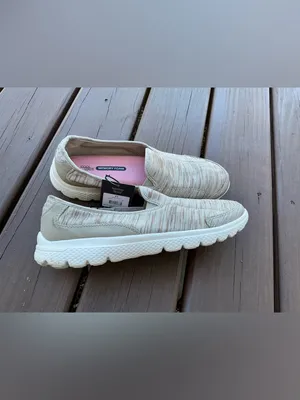 Memory Foam Slip-On Sneakers in Beige - Women's Casual Comfort thumbnail 9