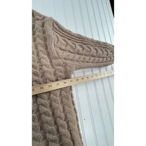 SO Women XXL Tan Brown Cable Knit Chenille Sweater Crewneck Oversized Cozy thumbnail 7