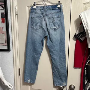 Mother Superior Tomcat Relaxed High Rise Distressed Jeans Capsule Denim Cropped thumbnail 4