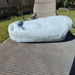 Michael Kors Light Blue/Silver Leather Tote Damaged Handles thumbnail 5