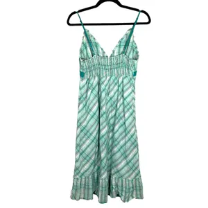 Billabong Vintage 90s Babydoll Plaid Ruffle Hem Midi Dress Size Large thumbnail 3