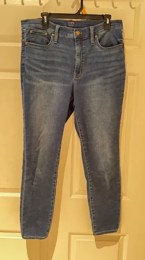 J.Crew 10" High-Rise Skinny‎ Jeans Medium Wash Blue Denim Size 31 thumbnail 1