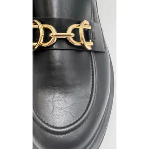 American Eagle Black Loafers Gold Horsebit Slip On Flats Womens 7 thumbnail 4