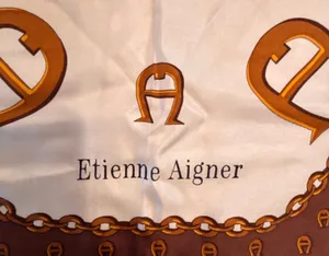 VINTAGE: Etienne Aigner | classic, square silk scarf thumbnail 3