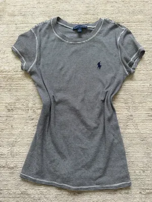 Ralph Lauren Heather Navy Striped Short-Sleeve Tee (Size Small) thumbnail 2