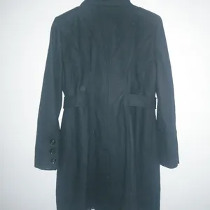 Guess L Full Length Logo Lined Pea Coat Double Breasted Belted Wool in Black thumbnail 11