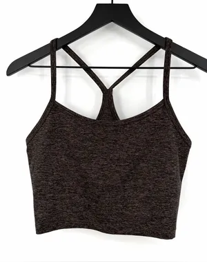 AERIE Recharge Crop Tank Heather Black Purple M thumbnail 1