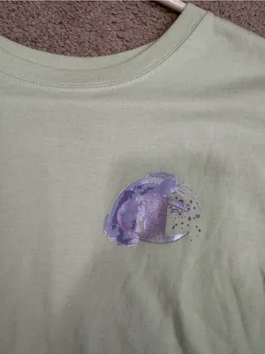 Champion Light Green Crop Tee with Purple Chest Graphic thumbnail 2