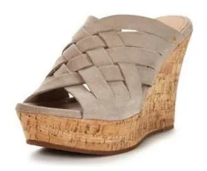 NWB UGG Tan Wedge Sandal thumbnail 1
