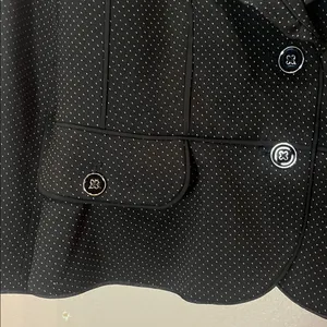 White House Black Market Women’s Dotted Blazer Ruffle collar 3/4 Sleeves Size 12 thumbnail 5
